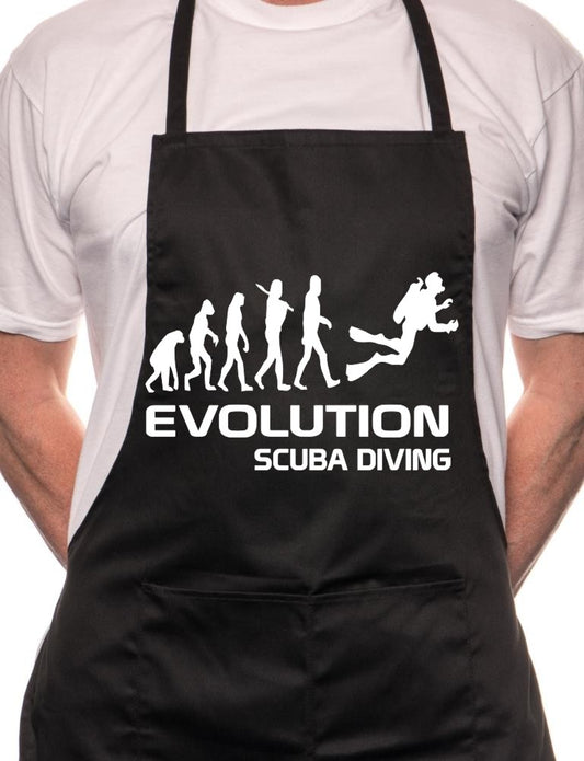 Scuba Diving Evolution BBQ Funny Apron