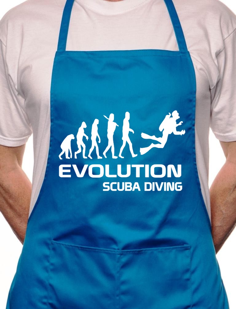 Scuba Diving Evolution BBQ Funny Apron