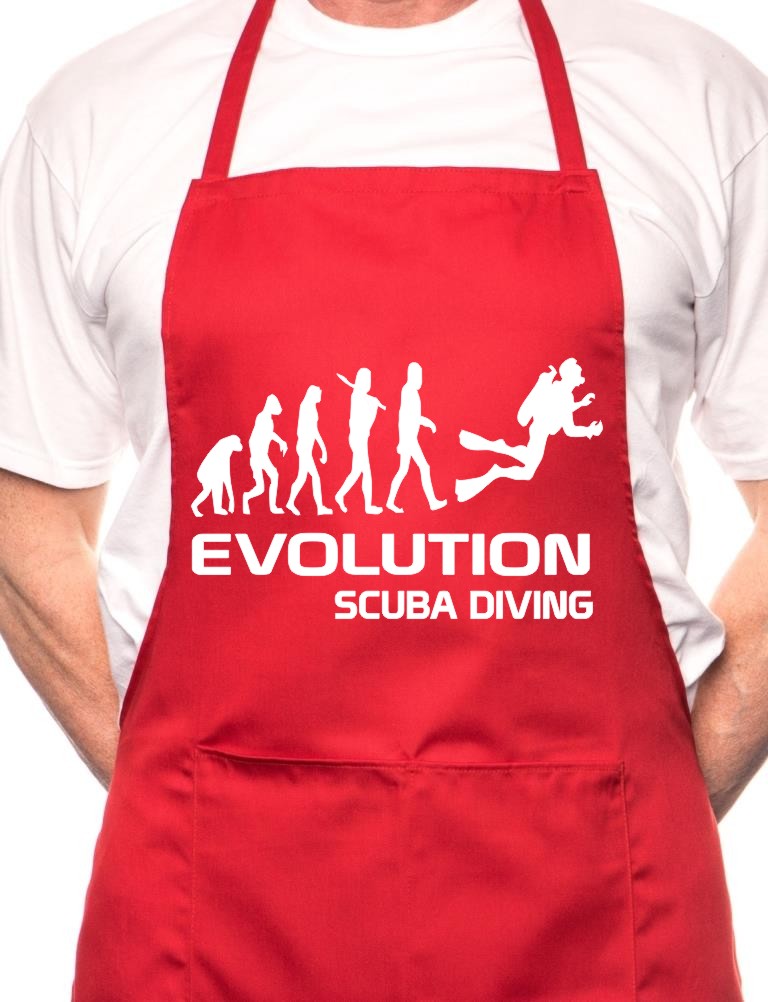 Scuba Diving Evolution BBQ Funny Apron