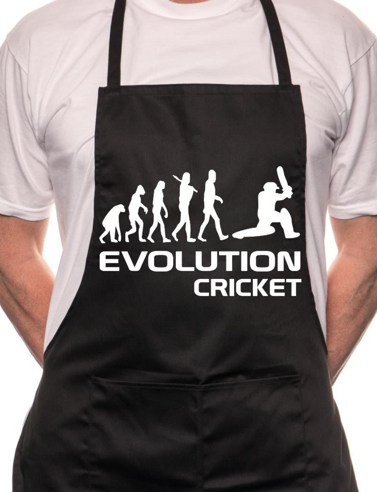 Adult Cricket Evolution Of Sports BBQ Cooking Funny Novelty Apron