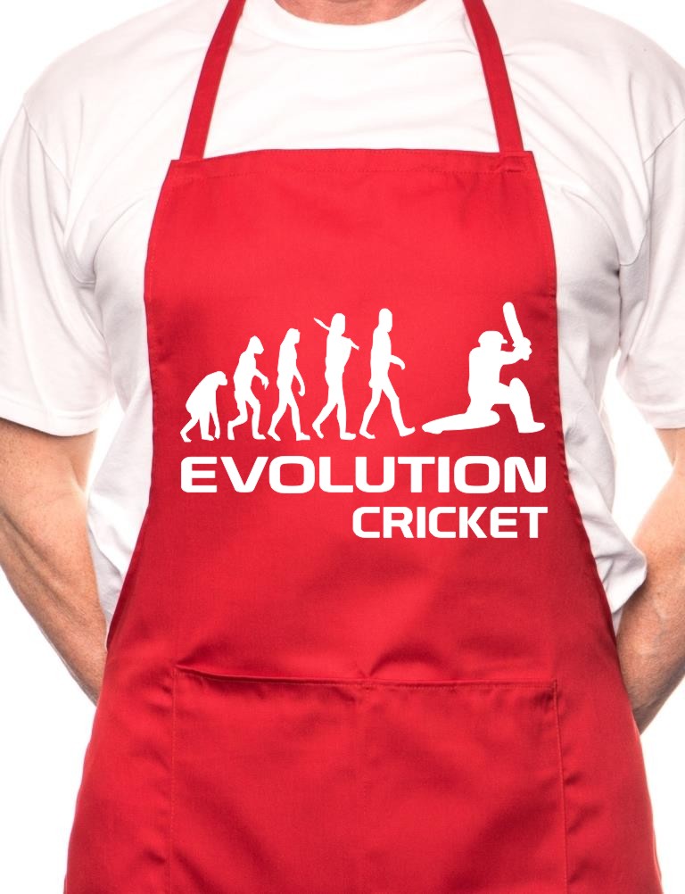 Adult Cricket Evolution Of Sports BBQ Cooking Funny Novelty Apron