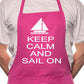 Adult Keep Calm And Sail Sailing BBQ Cooking Funny Novelty Apron