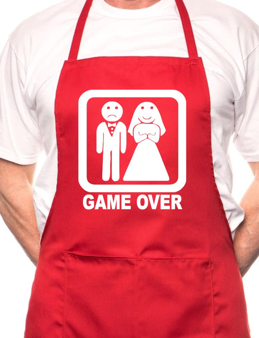 Game Over Stag Do Night BBQ Funny Apron