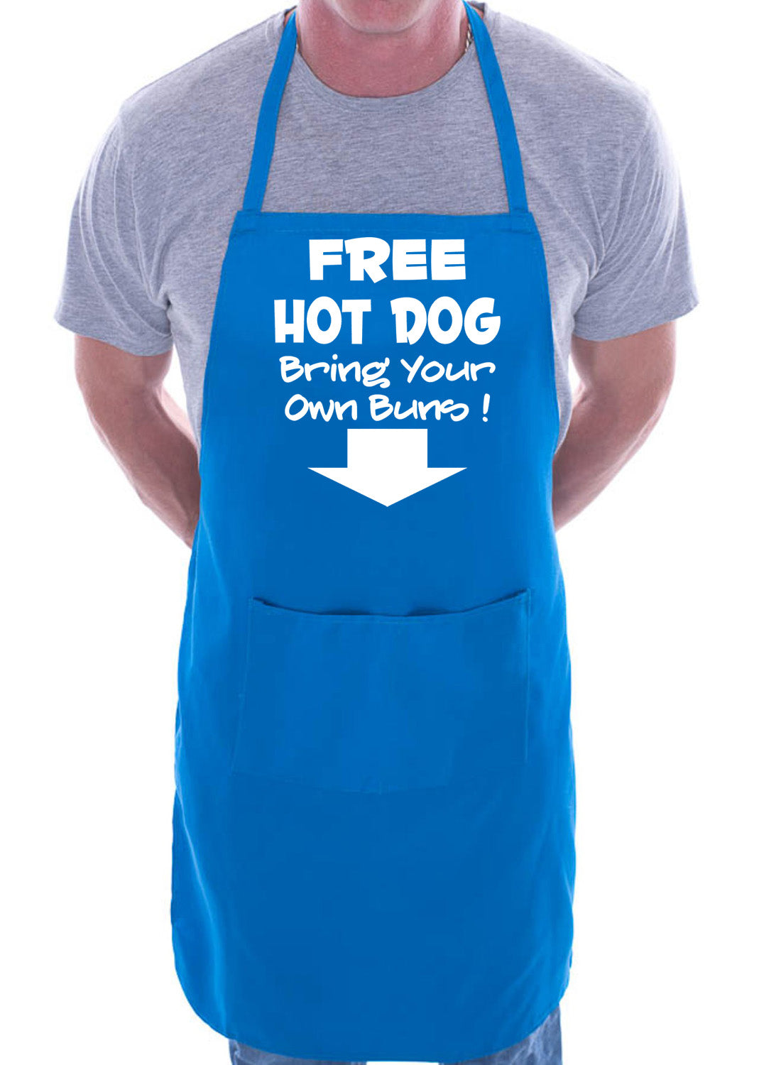 Free Hot Dog Funny Gift BBQ Apron Birthday Present Father's Day