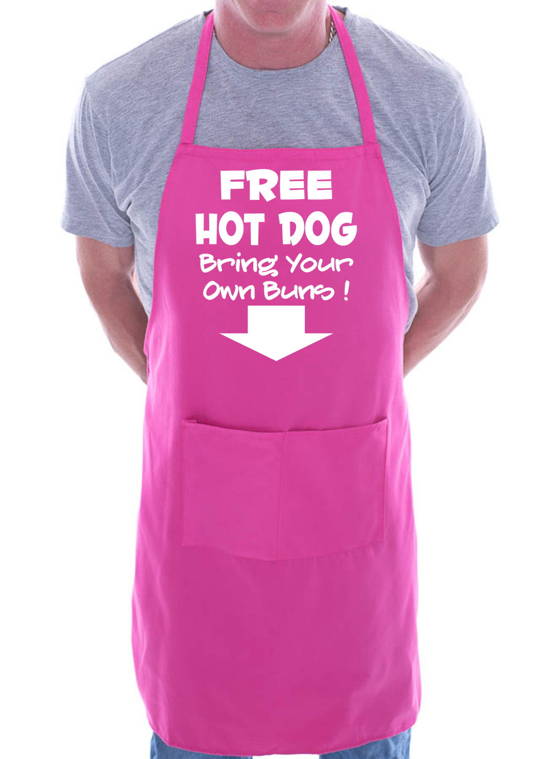 Free Hot Dog Funny Gift BBQ Apron Birthday Present Father's Day