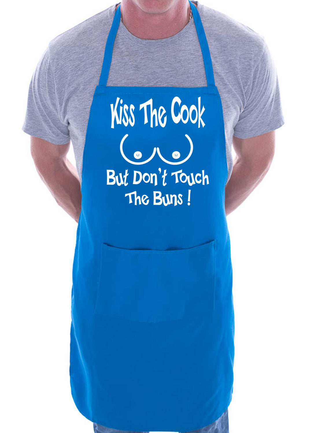 Kiss The Cook Fathers Day Birthday Slogan Funny Gift BBQ Apron