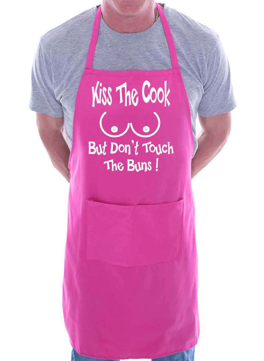 Kiss The Cook Fathers Day Birthday Slogan Funny Gift BBQ Apron