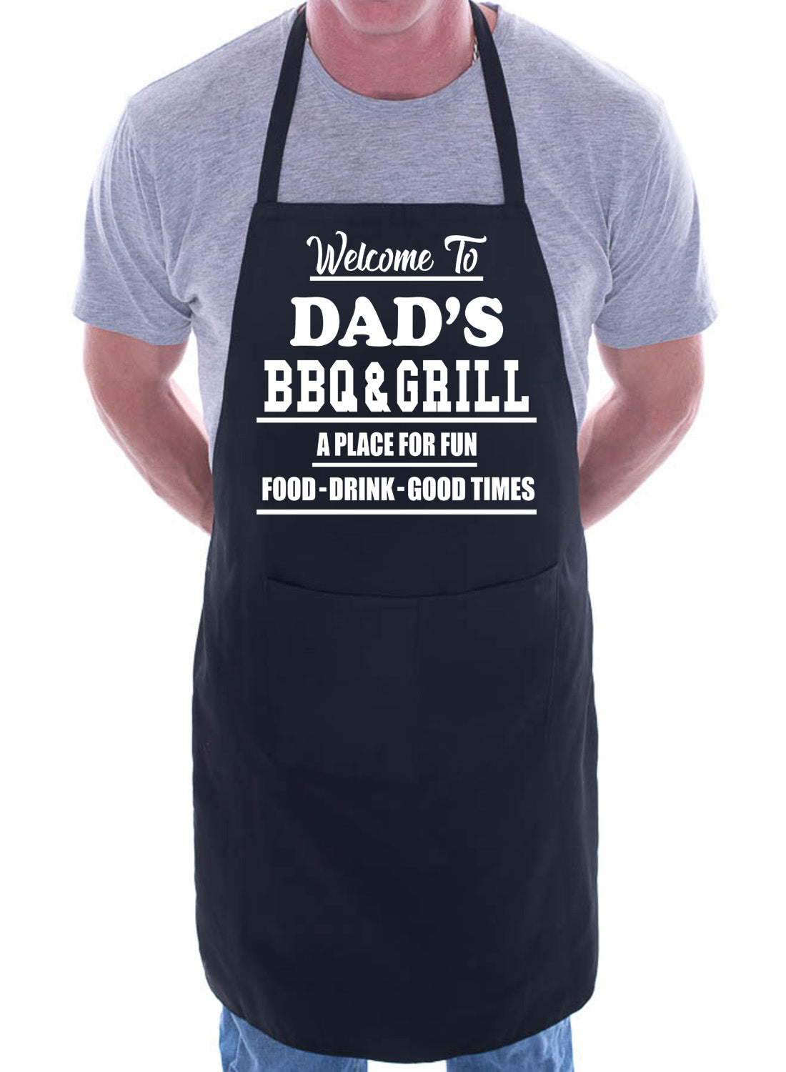 Welcome To Dad's BBQ Barbeque Gift Funny Novelty Gag Gift Cooking BBQ Apron