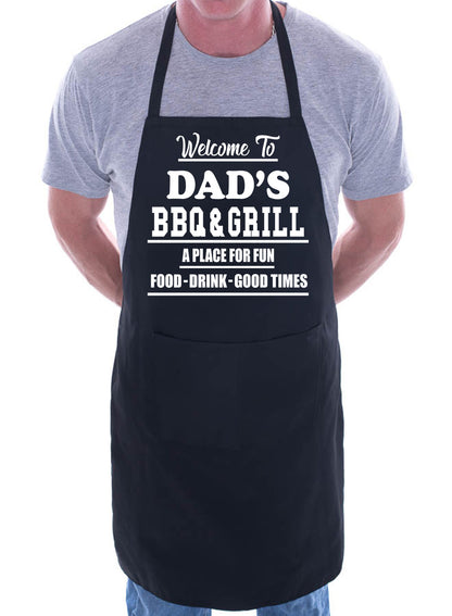 Welcome To Dad's BBQ Barbeque Gift Funny Novelty Gag Gift Cooking BBQ Apron