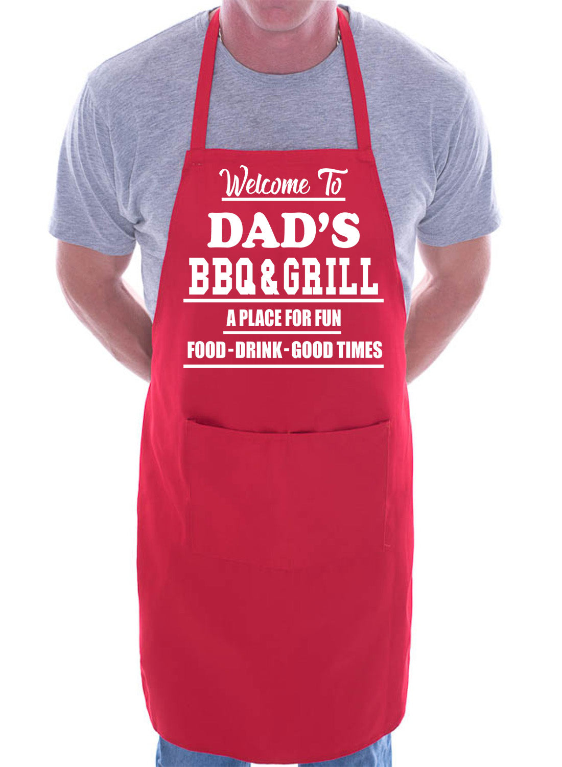 Welcome To Dad's BBQ Barbeque Gift Funny Novelty Gag Gift Cooking BBQ Apron