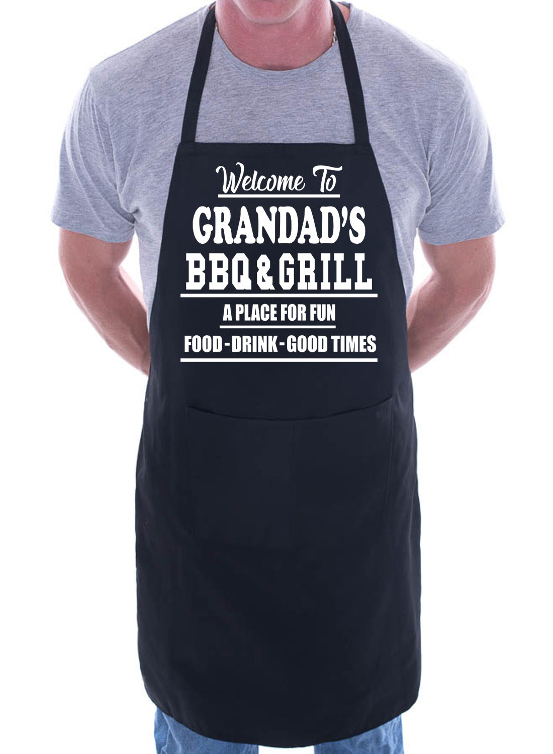 Welcome To Grandad's BBQ Barbeque Gift Funny Novelty Gag Gift Cooking BBQ Apron