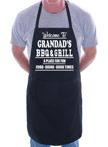 Welcome To Grandad's BBQ Barbeque Gift Funny Novelty Gag Gift Cooking BBQ Apron