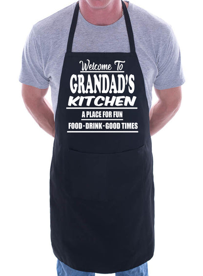 Welcome To Grandad's Kitchen Apron Gift Funny Novelty Gag Cooking BBQ Apron