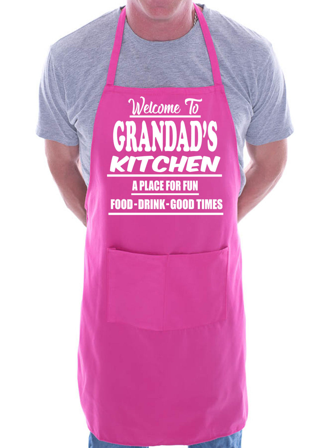 Welcome To Grandad's Kitchen Apron Gift Funny Novelty Gag Cooking BBQ Apron