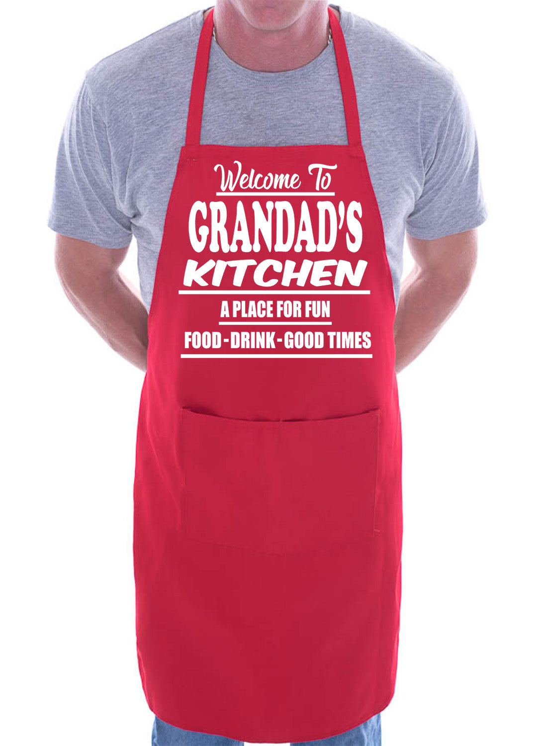 Welcome To Grandad's Kitchen Apron Gift Funny Novelty Gag Cooking BBQ Apron