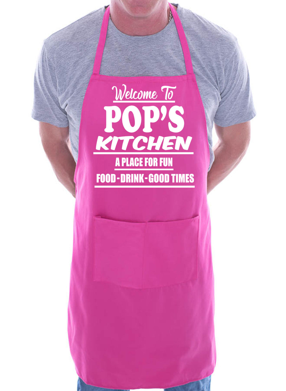 Welcome To Pop's Kitchen Apron Gift Funny Gag Gift BBQ Apron