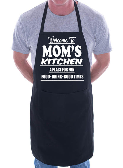 Welcome To Mom's Kitchen Apron Gift Funny Gag Gift BBQ Apron