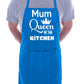 Mum Queen Of The Kitchen Funny Chef Birthday Gift BBQ Apron