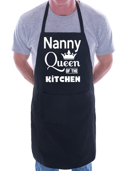 Nanny Queen Of The Kitchen Funny Chef Birthday Gift Novelty Cooking BBQ Apron