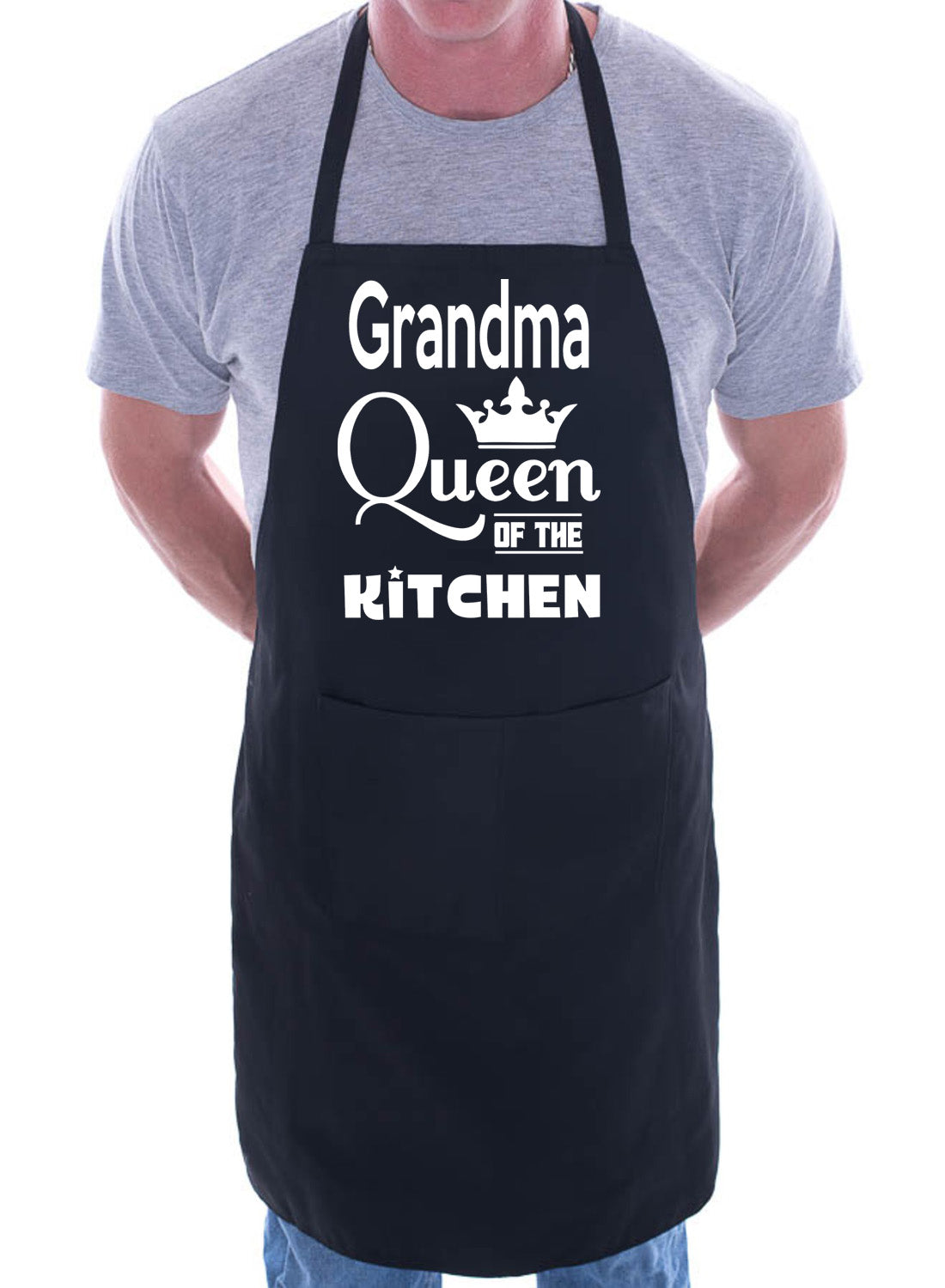 Grandma Queen Of The Kitchen Funny Chef Birthday Gift Novelty Cooking BBQ Apron