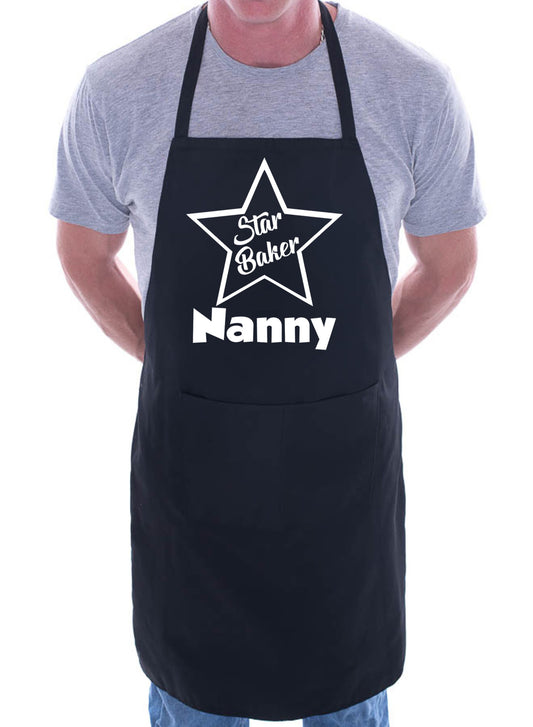 Nanny Is Star Baker Funny Chef Birthday Gift Novelty Baking Cooking BBQ Apron