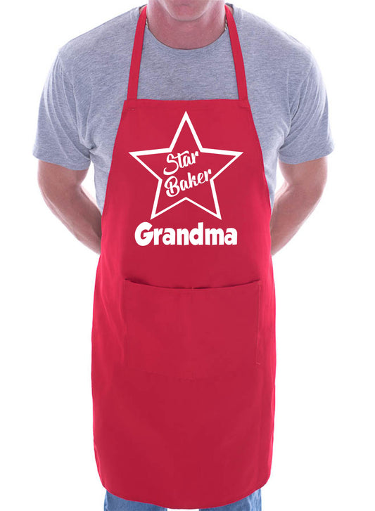 Grandma Is Star Baker Funny Chef Birthday Gift Novelty Baking Cooking BBQ Apron