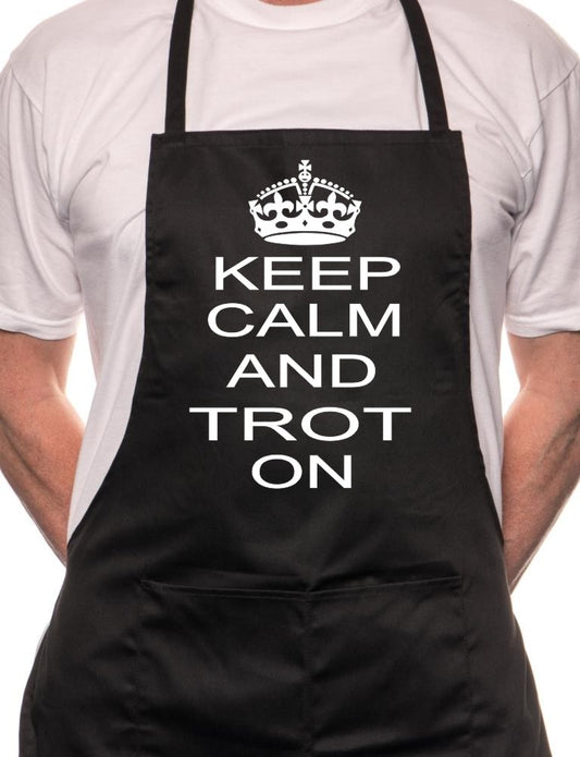 Adult Keep Calm & Trot On Horses BBQ Cooking Funny Novelty Apron