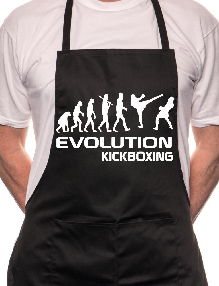 Evolution Of Kickboxing Martail Arts BBQ Funny Apron