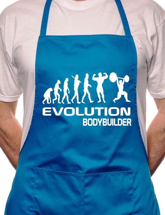 Adult Evolution Of Body Building BBQ Cooking Funny Novelty Apron