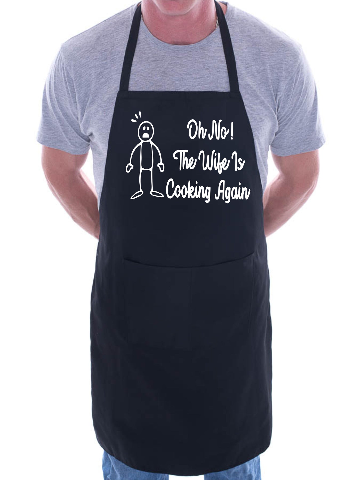 Oh No The Wife's Funny Apron with Baking BBQ