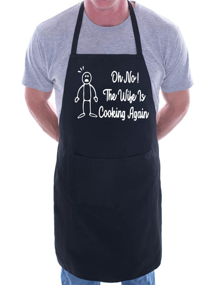 Oh No The Wife's Funny Apron with Baking BBQ