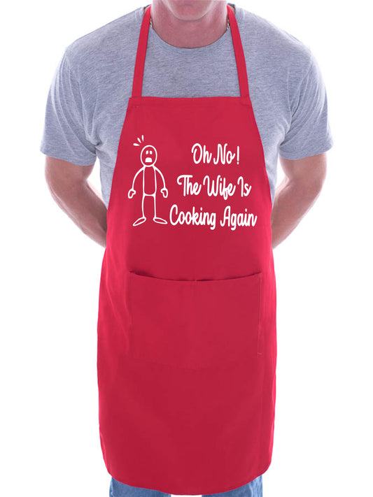 Oh No The Wife's Funny Apron with Baking BBQ