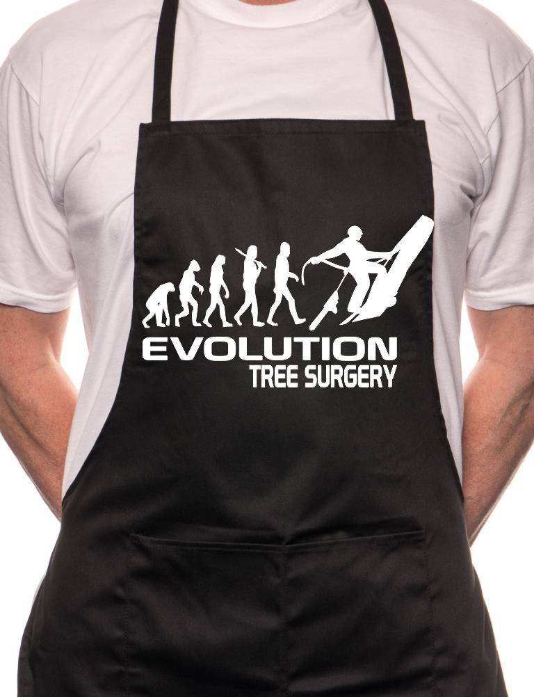 Evolution Of Tree Surgeon BBQ Funny Apron