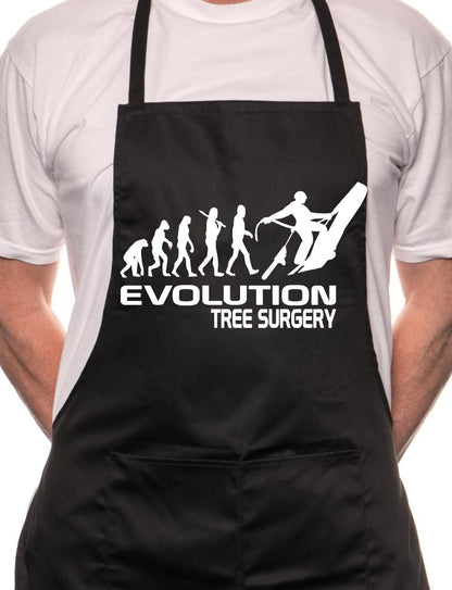 Evolution Of Tree Surgeon BBQ Funny Apron