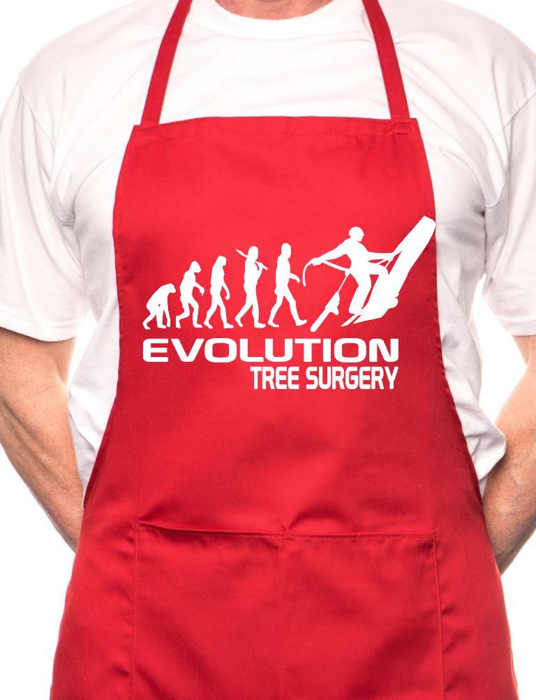 Evolution Of Tree Surgeon BBQ Funny Apron