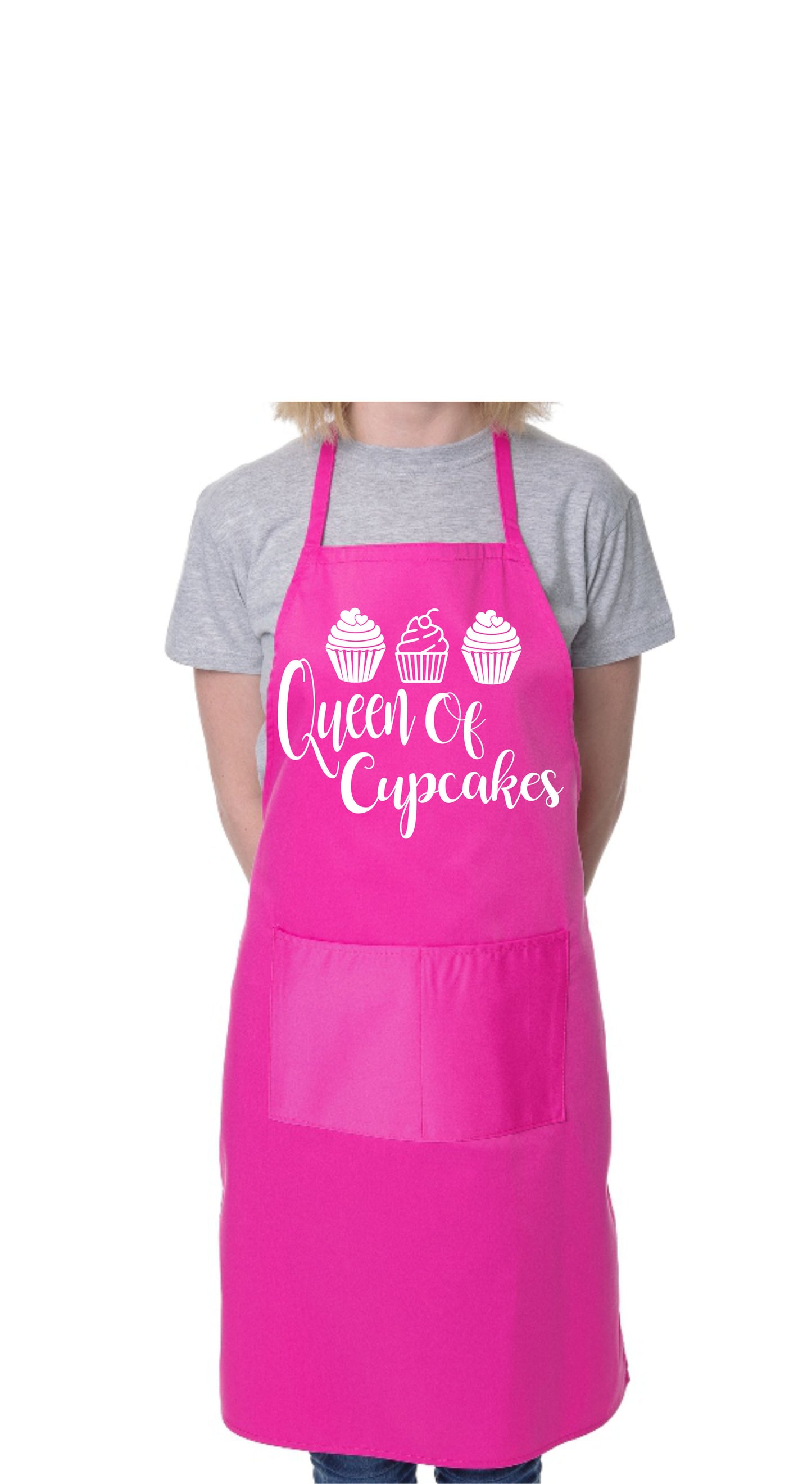 Queen Of Cupcakes Funny Ladies Apron with 2 Pockets Baking Cooking