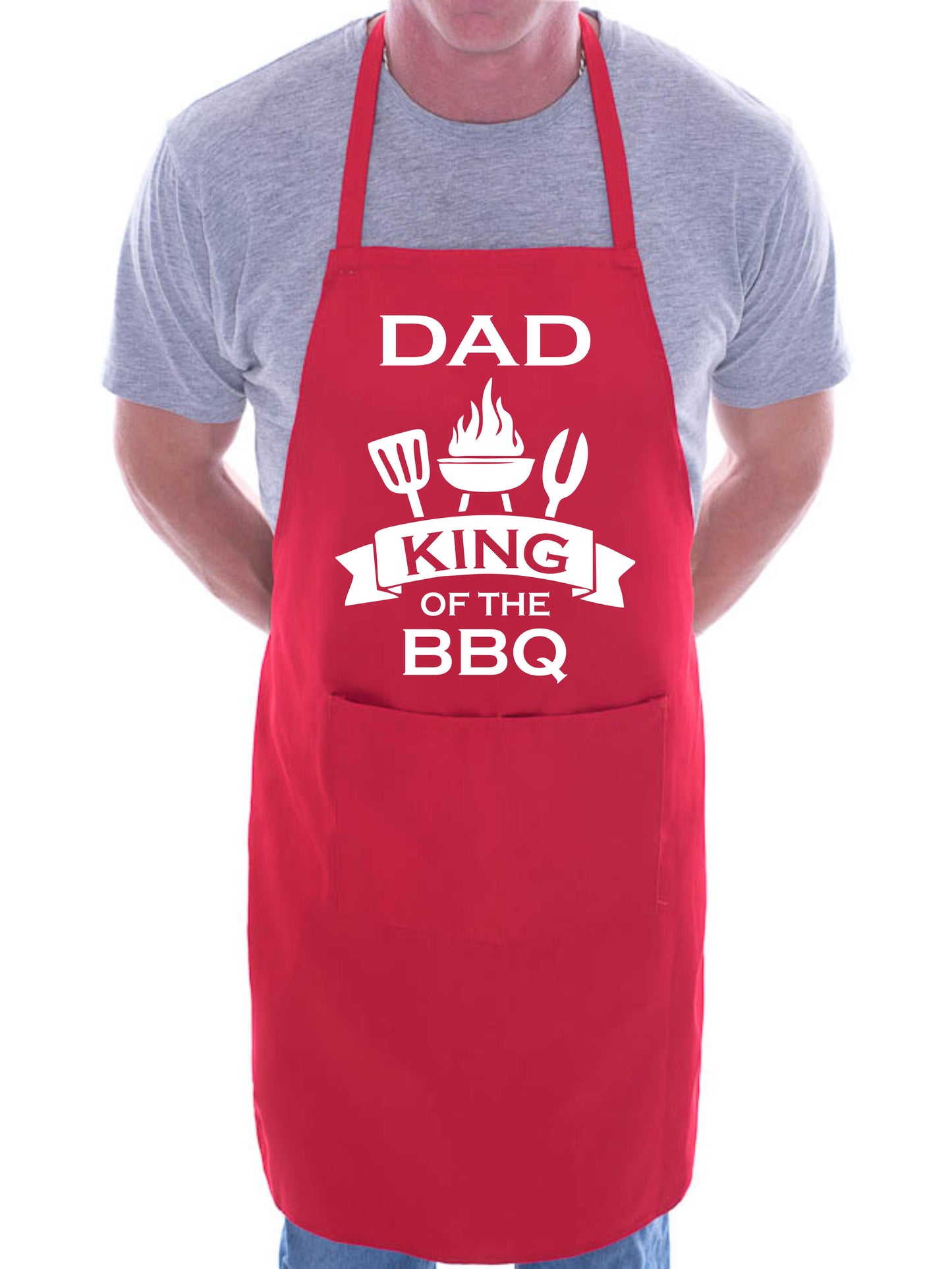 Dad is King Of BBQ Funny Apron Baking BBQ