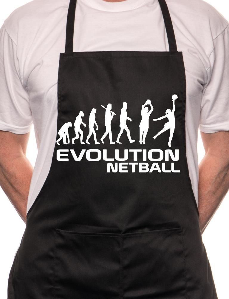 Adult Evolution Of Netball BBQ Cooking Funny Novelty Apron