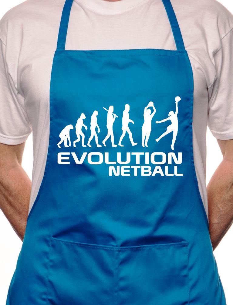 Adult Evolution Of Netball BBQ Cooking Funny Novelty Apron