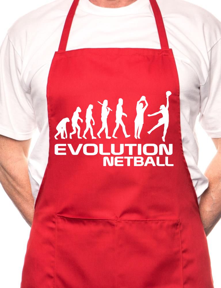 Adult Evolution Of Netball BBQ Cooking Funny Novelty Apron