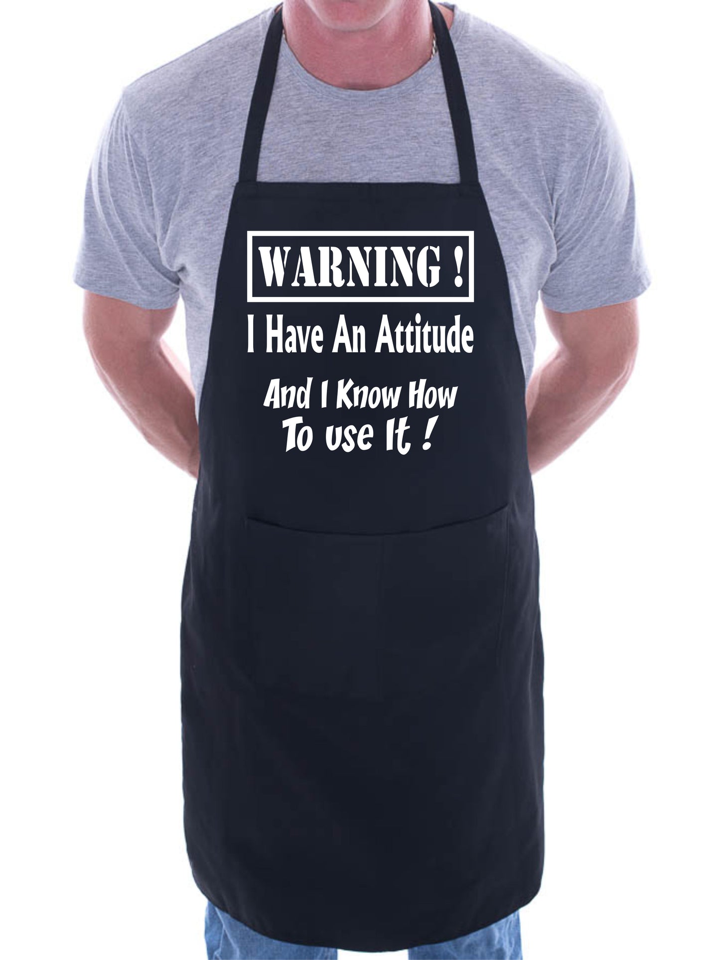 Warning I Have Attitude Funny Apron Baking BBQ