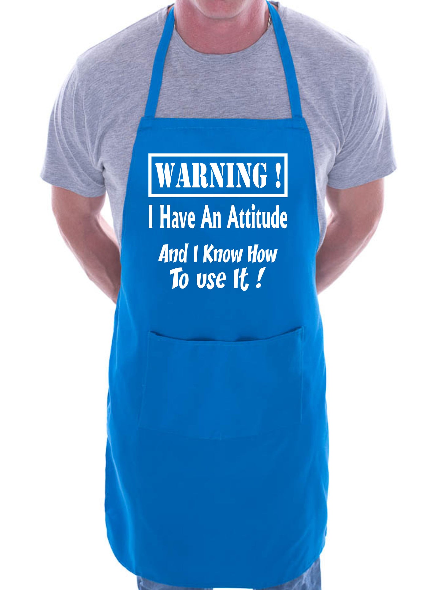 Warning I Have Attitude Funny Apron Baking BBQ