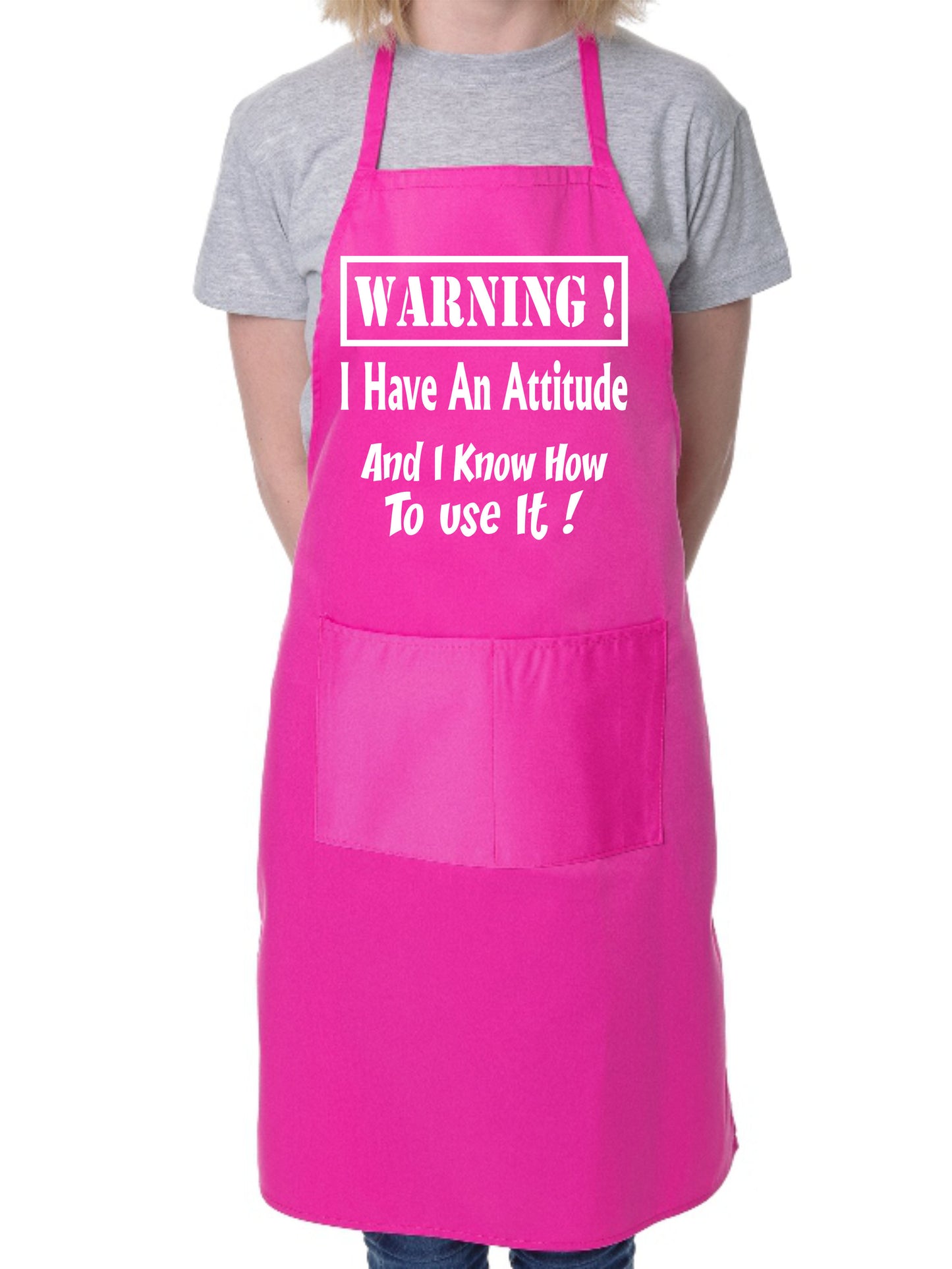Warning I Have Attitude Funny Apron Baking BBQ
