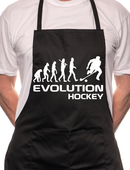 Evolution Of Hockey BBQ Funny Apron