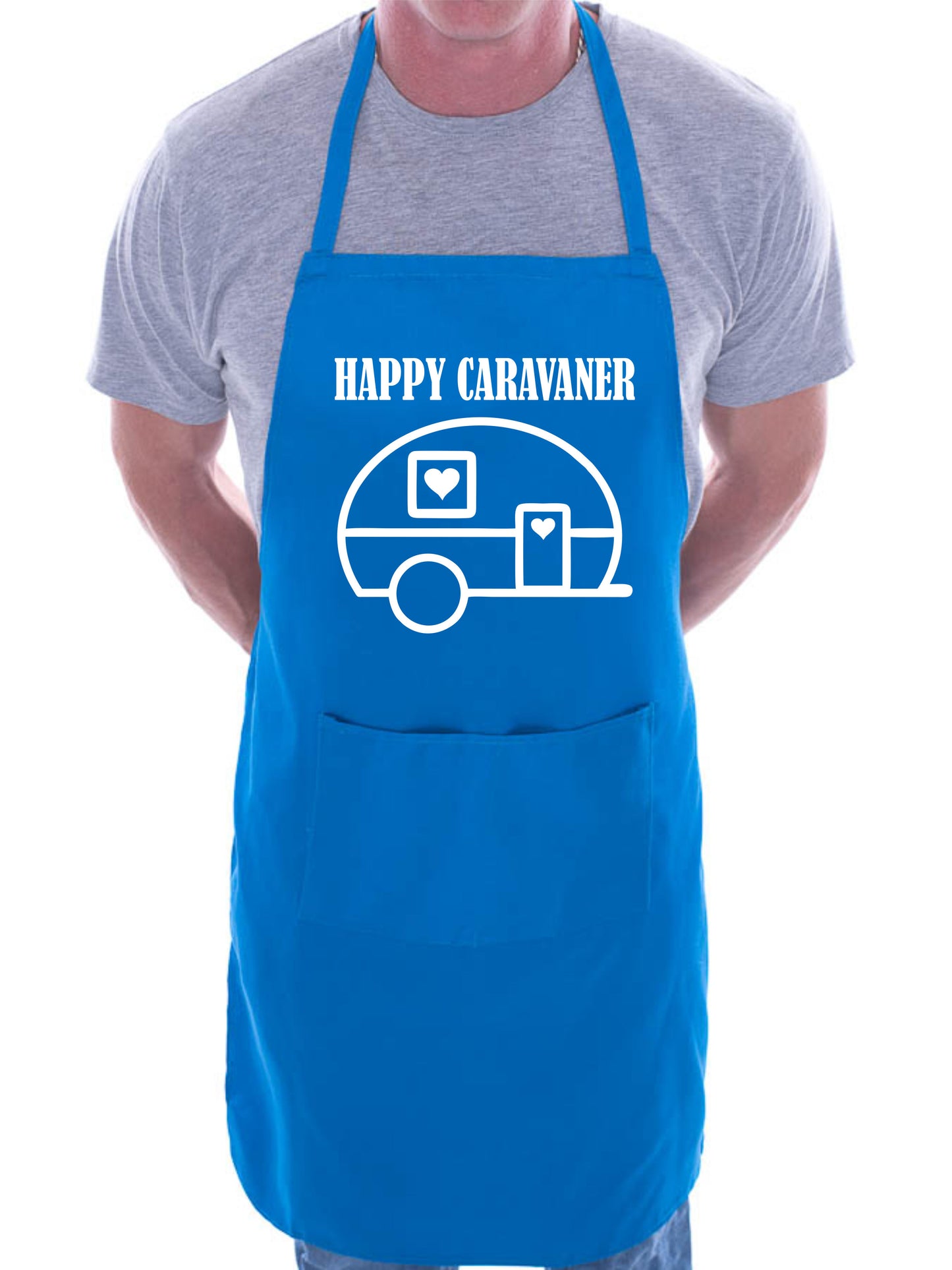 Happy Caravaner Novelty Funny BBQ Baking Cooking Apron with Pockets