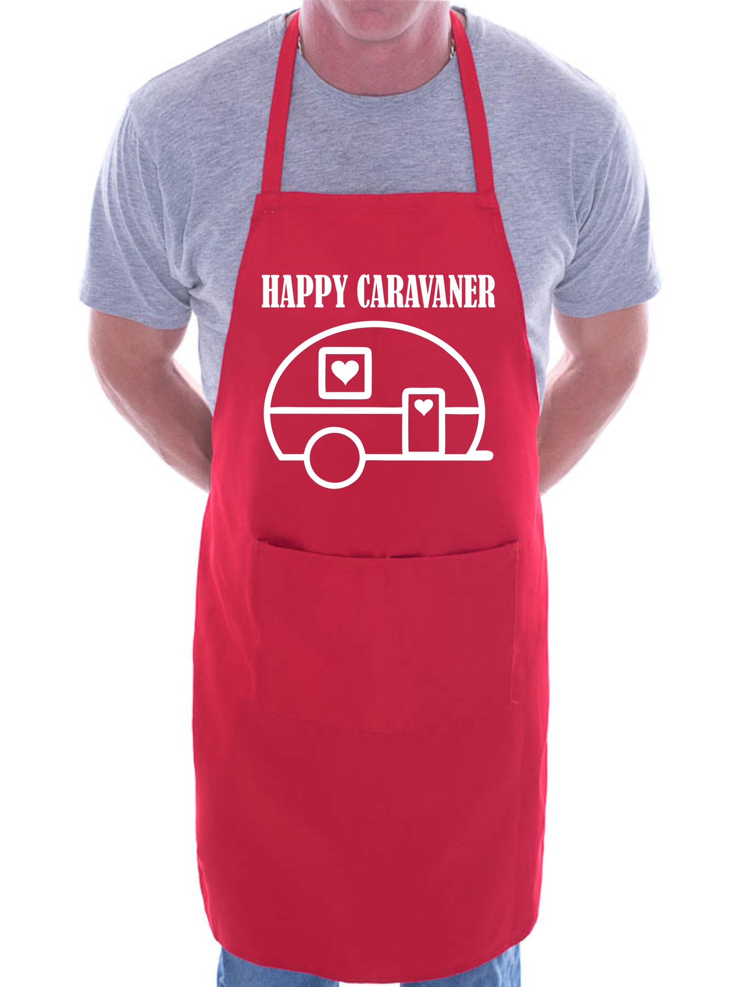 Happy Caravaner Novelty Funny BBQ Baking Cooking Apron with Pockets