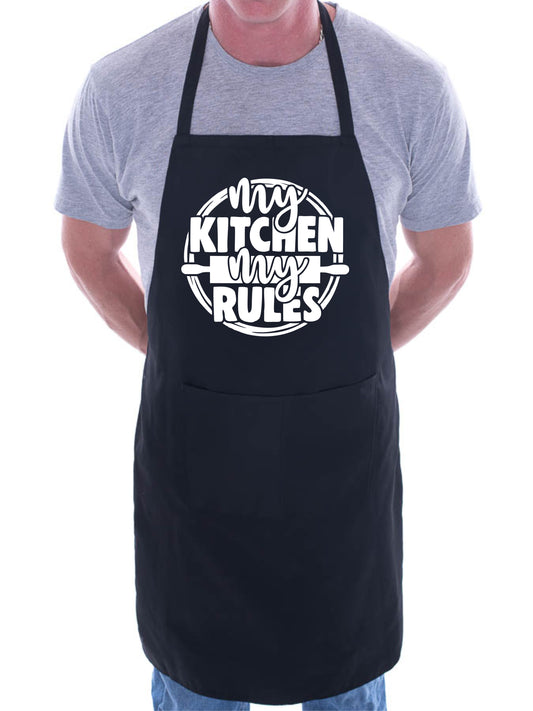 My Kitchen My Rules Funny Apron Baking BBQ