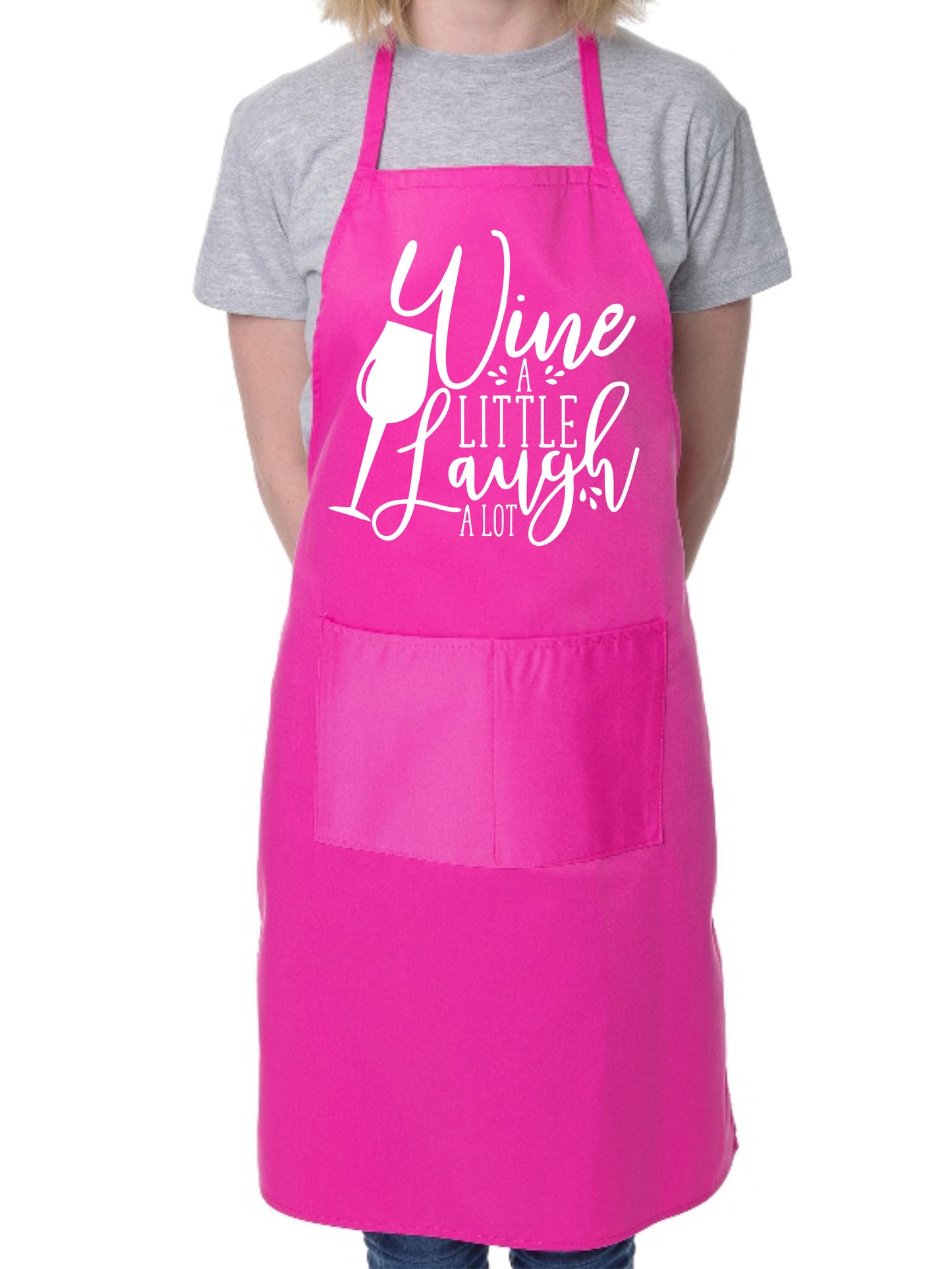 Wine A Little Laugh A Lot Funny BBQ Baking Apron