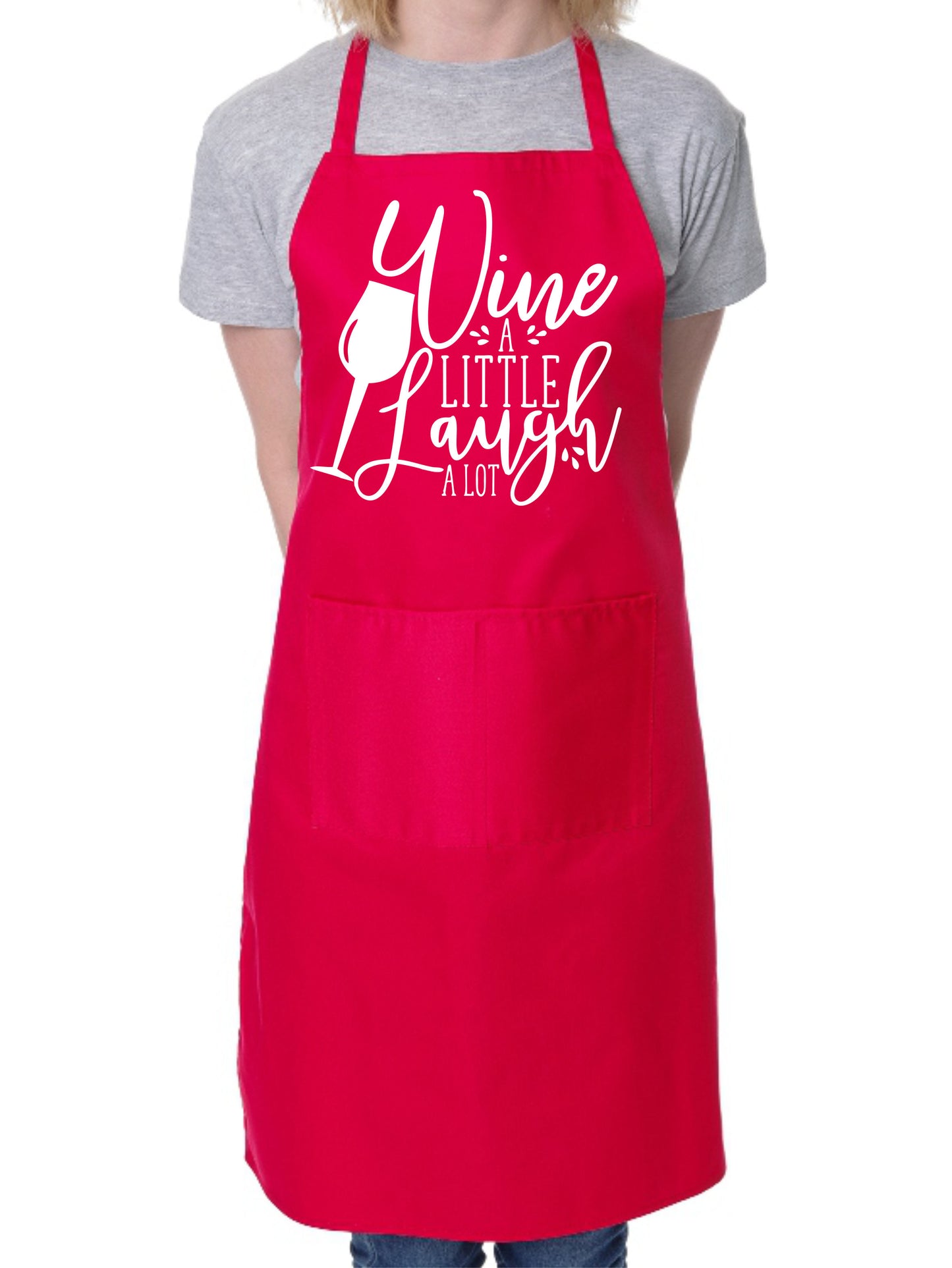 Wine A Little Laugh A Lot Funny BBQ Baking Apron