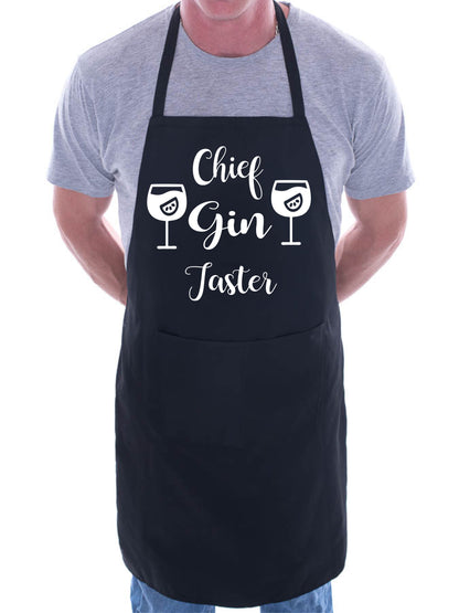 Chief Gin Taster Funny BBQ Baking Cooking Slogan Apron